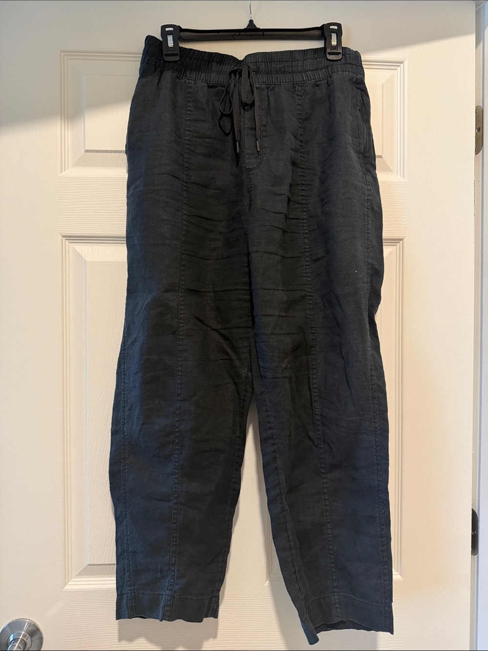 Athleta Black Drawstring Linen Pants